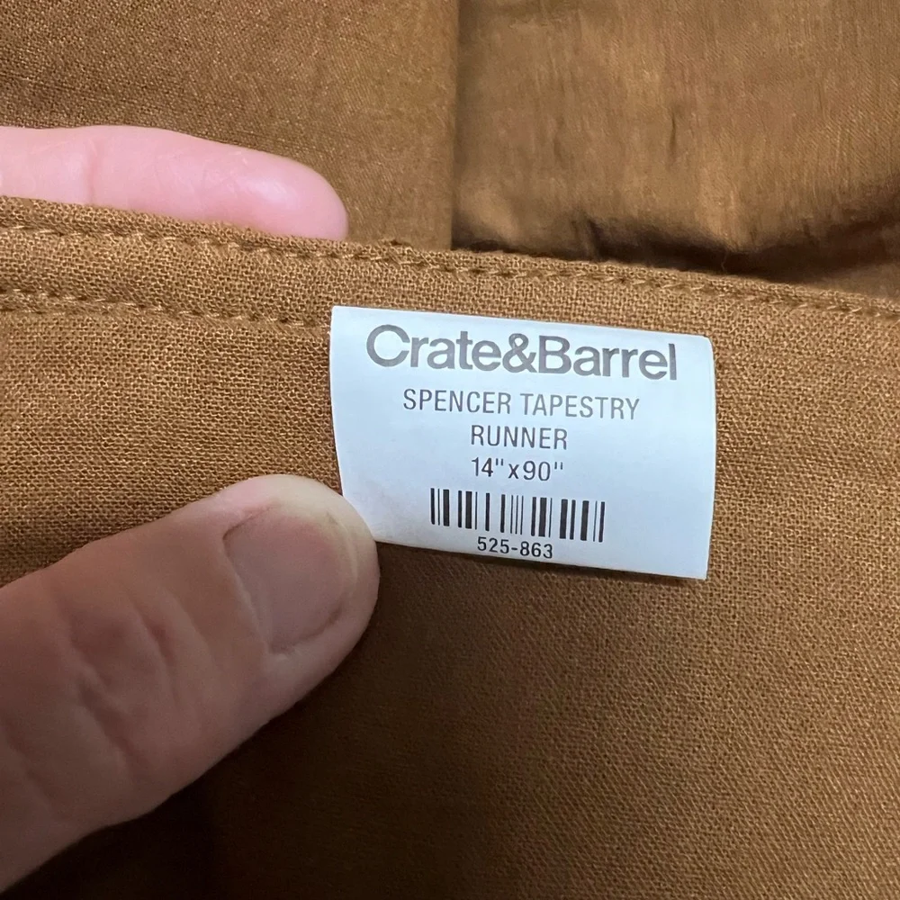 Crate&Barrel Gold Paisley Table Runner